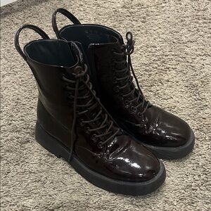 Franco Sarto Women's Lace Up Boots - Dark Brown